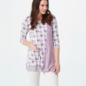 LOGO Mixed Print Asymmetrical Top Size 2X